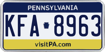PA license plate KFA8963