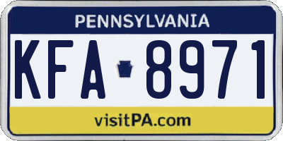 PA license plate KFA8971