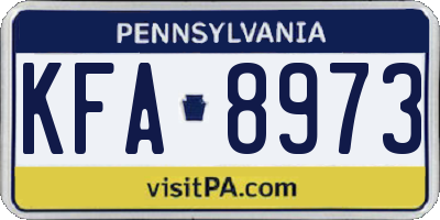 PA license plate KFA8973