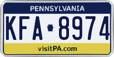 PA license plate KFA8974