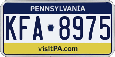 PA license plate KFA8975