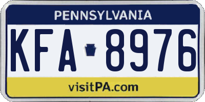 PA license plate KFA8976