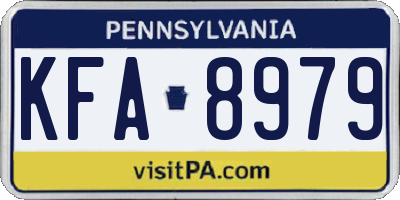 PA license plate KFA8979