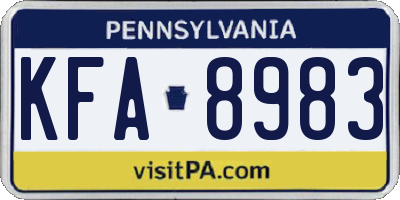 PA license plate KFA8983