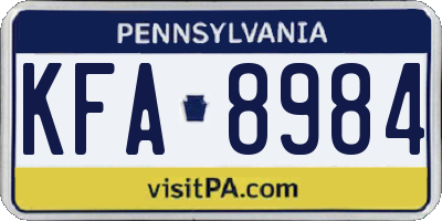 PA license plate KFA8984