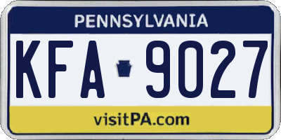 PA license plate KFA9027