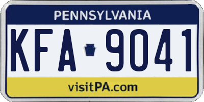 PA license plate KFA9041