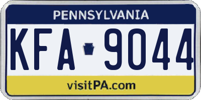 PA license plate KFA9044