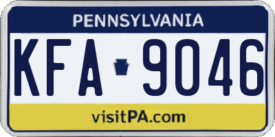 PA license plate KFA9046