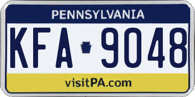 PA license plate KFA9048