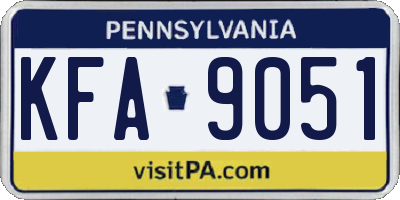PA license plate KFA9051