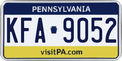 PA license plate KFA9052