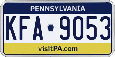 PA license plate KFA9053