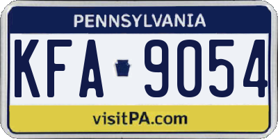 PA license plate KFA9054