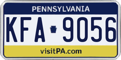 PA license plate KFA9056