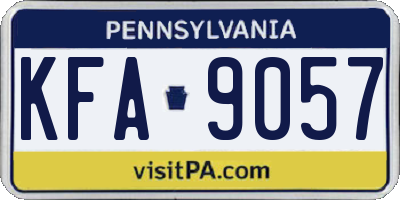 PA license plate KFA9057