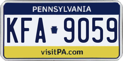 PA license plate KFA9059
