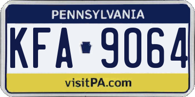 PA license plate KFA9064