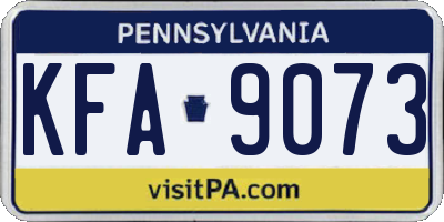 PA license plate KFA9073