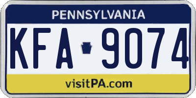 PA license plate KFA9074