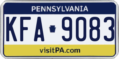 PA license plate KFA9083
