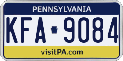 PA license plate KFA9084