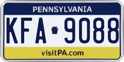 PA license plate KFA9088
