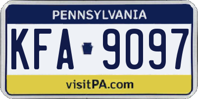 PA license plate KFA9097