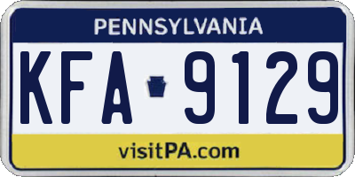 PA license plate KFA9129