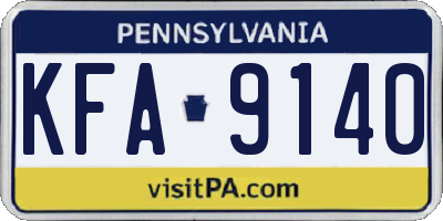 PA license plate KFA9140