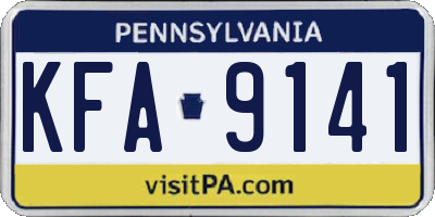 PA license plate KFA9141