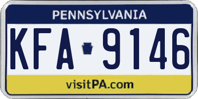 PA license plate KFA9146