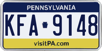 PA license plate KFA9148