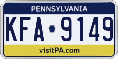 PA license plate KFA9149