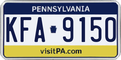 PA license plate KFA9150