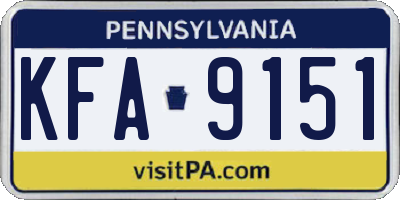 PA license plate KFA9151