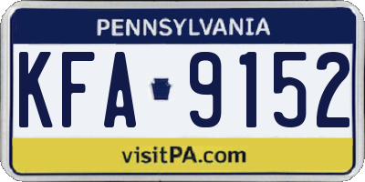 PA license plate KFA9152