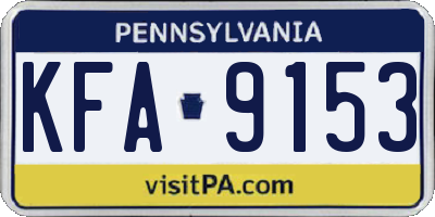 PA license plate KFA9153