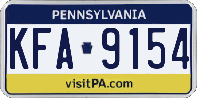 PA license plate KFA9154