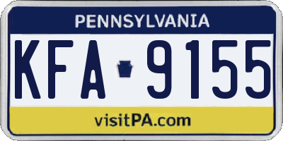 PA license plate KFA9155