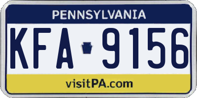 PA license plate KFA9156