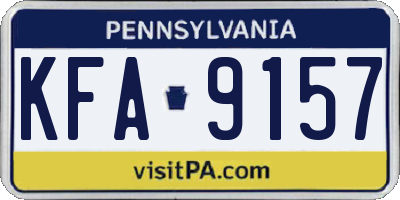 PA license plate KFA9157