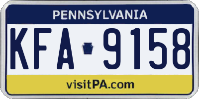 PA license plate KFA9158