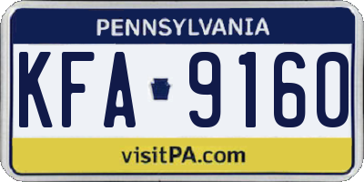 PA license plate KFA9160