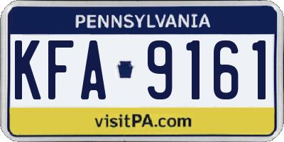 PA license plate KFA9161