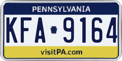 PA license plate KFA9164