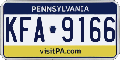PA license plate KFA9166
