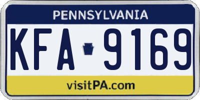 PA license plate KFA9169
