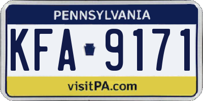 PA license plate KFA9171