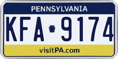 PA license plate KFA9174